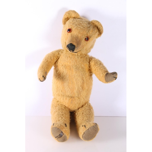 264 - Merrythought Hygienic Toys mohair teddy bear with articulated limbs and swivel head, 40cm tall.