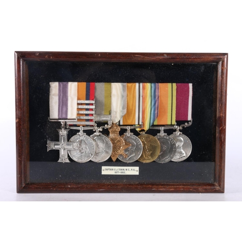 782 - Medals of Captain C J Tobin MC RA (1877-1952) comprising George V Military Cross, Queens South Afric... 