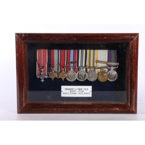 783 - Miniature medals of Brigadier Cornelius Joseph Tobin CBE of the 3rd/2nd Punjab Regiment Indian Army ... 