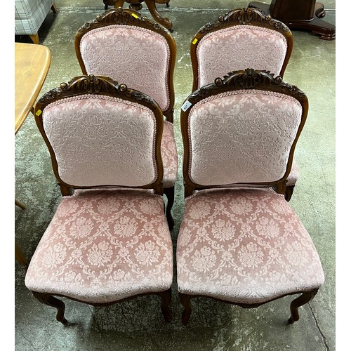 522 - Set of four 19th century walnut dining chairs