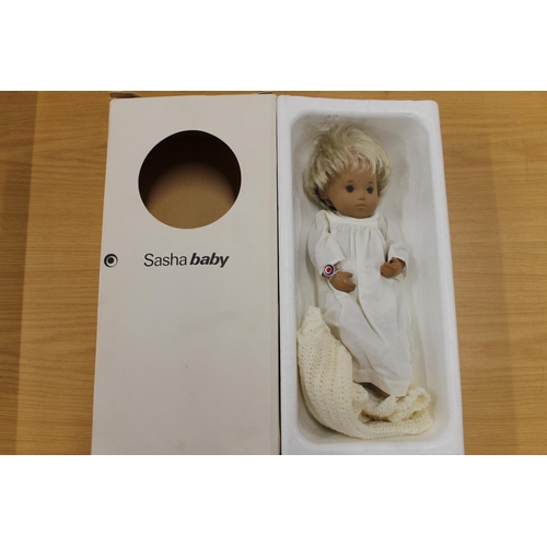 270 - Sasha doll 4503 baby wearing nightdress, boxed.