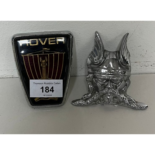 184 - Rover car badge & Rover Viking mascot.