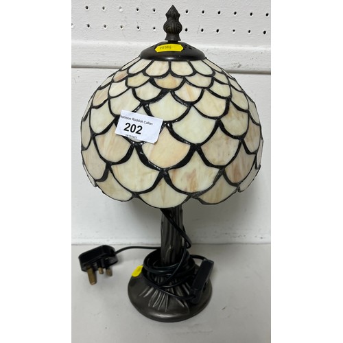 202 - Tiffany-style mid-century table lamp, approximately 39cm height.