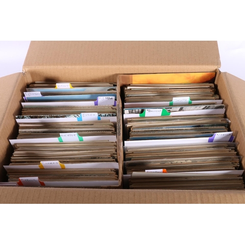 443 - Box containing approximately 1000 postcards, predominantly of English topographical interest, organi... 