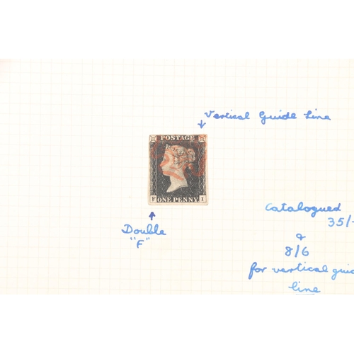 526 - GREAT BRITAIN GB Queen Victoria QV 1d penny black PJ with red Maltese cross cancel on partial cover ... 