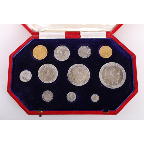 735 - UNITED KINGDOM King Edward VII (1901-1910) specimen coin set 1902, eleven coins including sovereign,... 