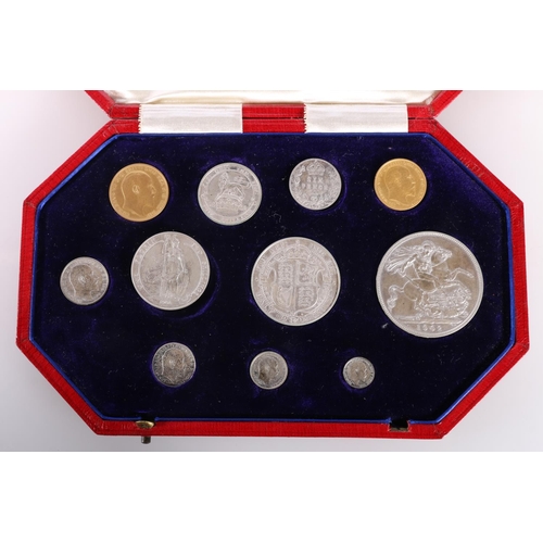 735 - UNITED KINGDOM King Edward VII (1901-1910) specimen coin set 1902, eleven coins including sovereign,... 