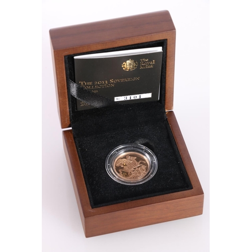 736 - The Royal Mint UNITED KINGDOM Queen Elizabeth II (1952-2022) gold proof sovereign 2013, with certifi... 