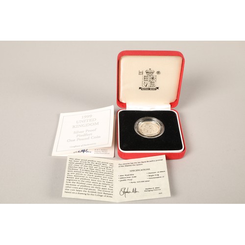 76 - 1999 United Kingdom Silver Proof Piedfort One Pound Coin, 18.8g.