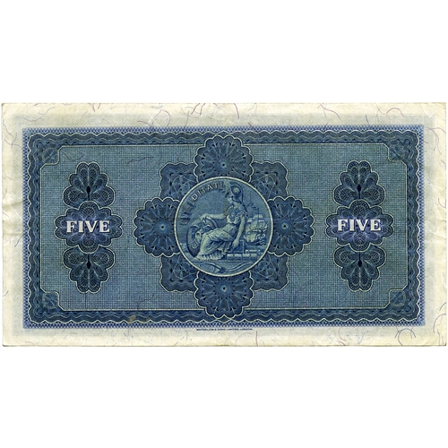 679 - THE BRITISH LINEN BANK five pound £5 banknote 12 th December 1947, Mackenzie, F/8 31/56, VF, S... 