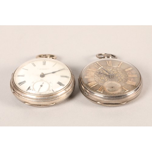 93 - Two silver pocket watches, one by P. Woolfson of Glasgow; the other John Paterson. Total weight: 256... 