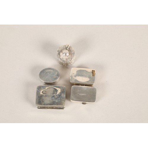 108 - Five miniature silver trinket boxes, total weight: 65.9g.