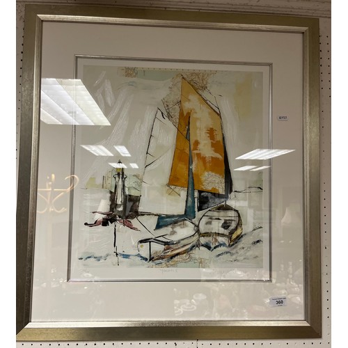 360 - Pair of framed limited edition prints, Yacht One and Yacht Two, signed by Clare Stephenson.