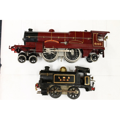 192 - Hornby O gauge tinplate clockwork 4-4-2 Royal Scot locomotive 6100 maroon boxed, 0-4-0 LMS locomotiv... 