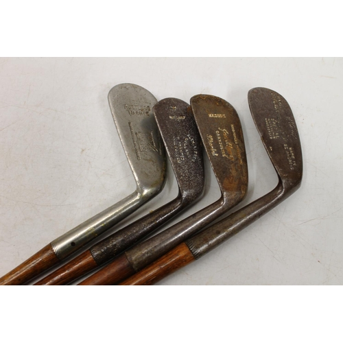 394 - Four hickory shafted golf clubs including James Murry of Carnoustie special mashie, Alex Aitken of G... 