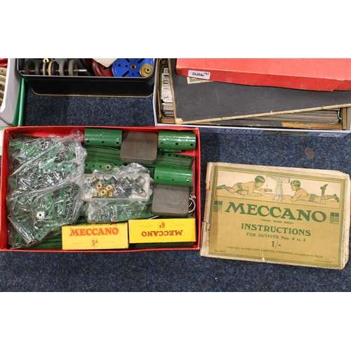 226 - Meccano construction set 3 boxed, Meccano Accessory Outfit 6A boxed and various loose parts.