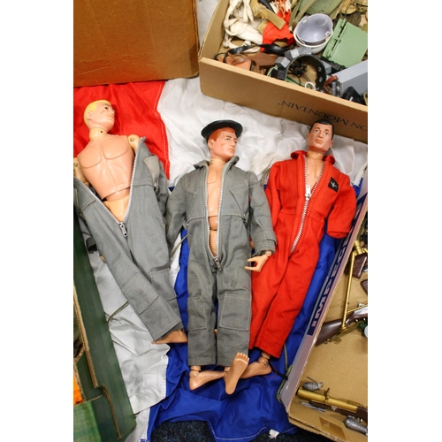 273 - Three Palitoy Hasbro 1964 Action Men dolls and a vast amount of clothing and accessories including w... 