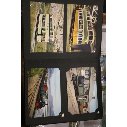 437 - Large collection of bus, trains and shipping themed postcards held in numerous albums and loose, als... 