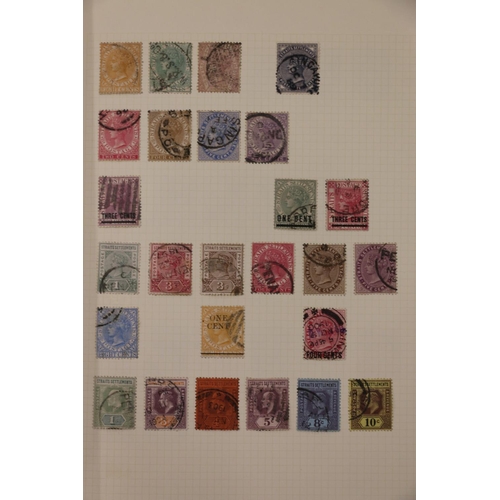 516 - Stamp collection held across multiple albums, 19th and 20th century used, countries including MALAYA... 