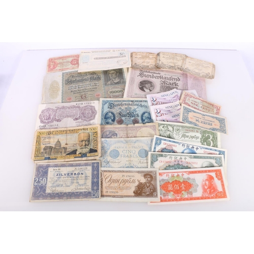 644 - Foreign banknotes to include FRANCE Revolutionary Money fifty sols banknotes 1792 and 1793 x2, Centr... 