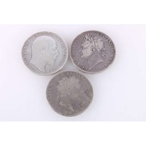 661 - UNITED KINGDOM King Edward VII (1901-1910) silver crown 1902, George III (1760-1820) silver crown 18... 