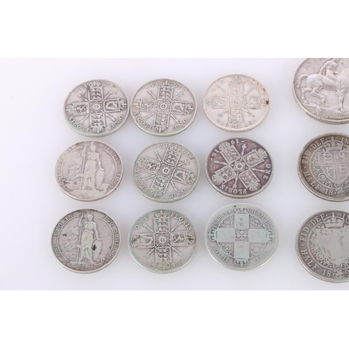 664 - UNITED KINGDOM pre 1920 silver coinage from circulation to include half crowns 1892, 1893, 1894, 190... 