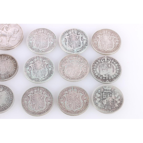 664 - UNITED KINGDOM pre 1920 silver coinage from circulation to include half crowns 1892, 1893, 1894, 190... 