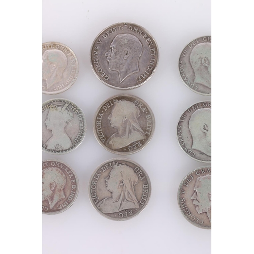 664 - UNITED KINGDOM pre 1920 silver coinage from circulation to include half crowns 1892, 1893, 1894, 190... 