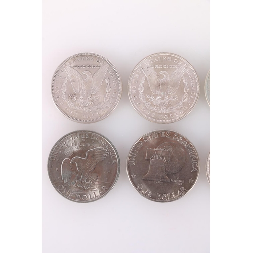 672 - UNITED STATES OF AMERCIA USA silver Morgan dollars 1883 O, 1884 O, 1885, 1886 and 1896, Peace dollar... 