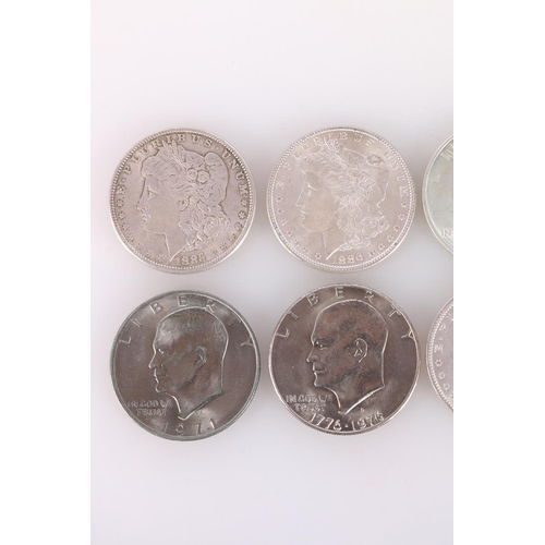 672 - UNITED STATES OF AMERCIA USA silver Morgan dollars 1883 O, 1884 O, 1885, 1886 and 1896, Peace dollar... 