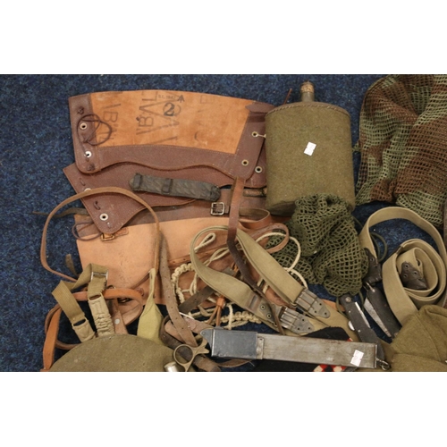 856 - Khaki beret with Kings Own Scottish Borderers cap badge, a Glengarry with KOSB cap badge, a green kh... 