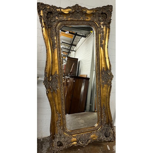 490 - Gilt framed rectagular lounge mirror179cm x 90 cm including frame