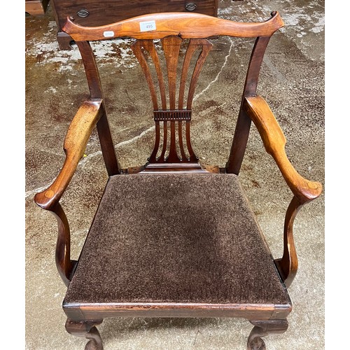 495 - 19th century mahogany carver chair