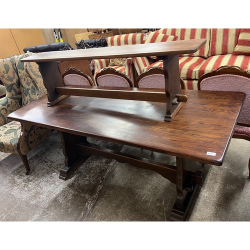 511 - Oak refectory dining table With bench 