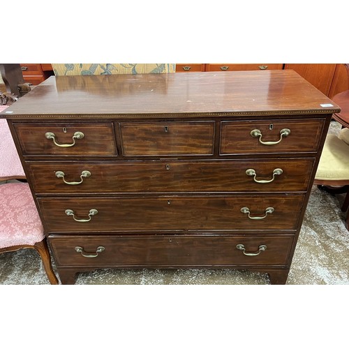 520 - 19th century mahogany three over three chest of drawers