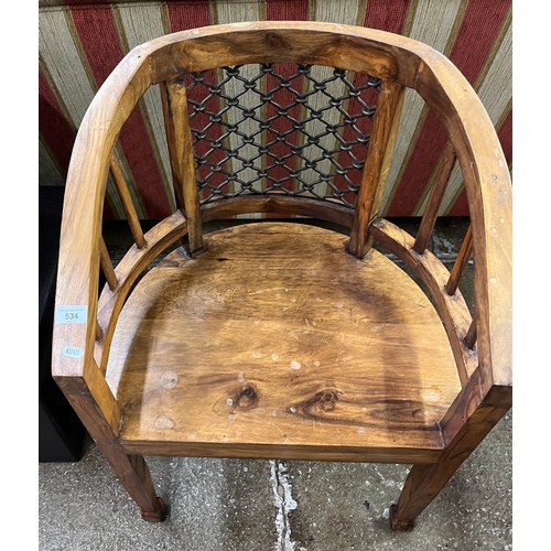 534 - Hardwood armchair