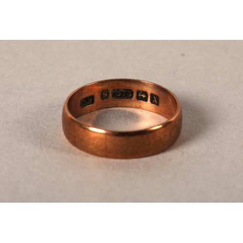 46 - 9 ct rose gold band, size K1.5 grams