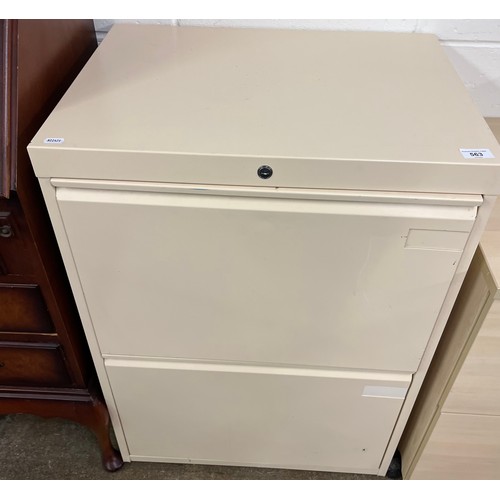 563 - Metal two drawer filing cabinet