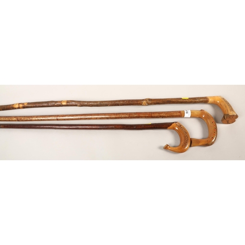 416 - Three hill walking sticks