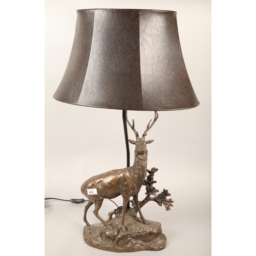 472 - Stag table lamp & shade