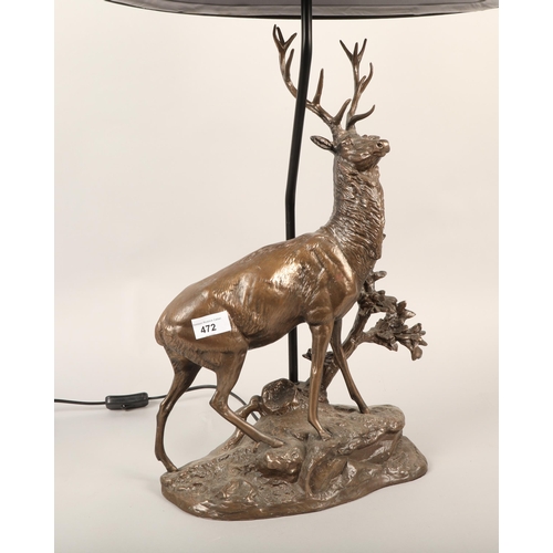 472 - Stag table lamp & shade