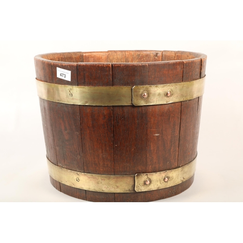 473 - Oak barrel coal bin(no liner)