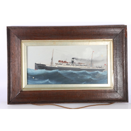 860 - HERBERT HENRY CRANE (1877-1955) Hospital ship HMHS Neuralia, oil painting, signed lower left, 13cm x... 