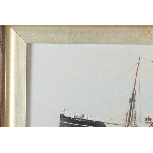 860 - HERBERT HENRY CRANE (1877-1955) Hospital ship HMHS Neuralia, oil painting, signed lower left, 13cm x... 