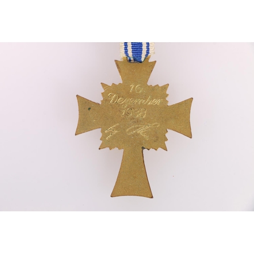 870 - Nazi German Third Reich enamel medal Mother's Cross 1938. 