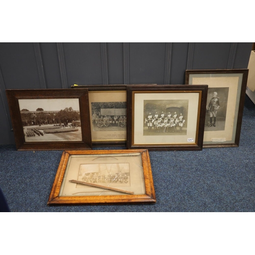 879 - Framed photographs including School of Musketry Hythe 182nd Party November 1896, 1st Battalion The Q... 