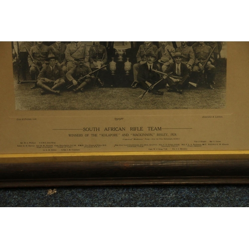 879 - Framed photographs including School of Musketry Hythe 182nd Party November 1896, 1st Battalion The Q... 