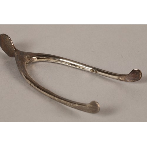 132 - Silver Asprey wishbone sugar tongs