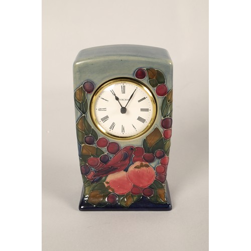 135 - Small Moorcroft mantel clock.