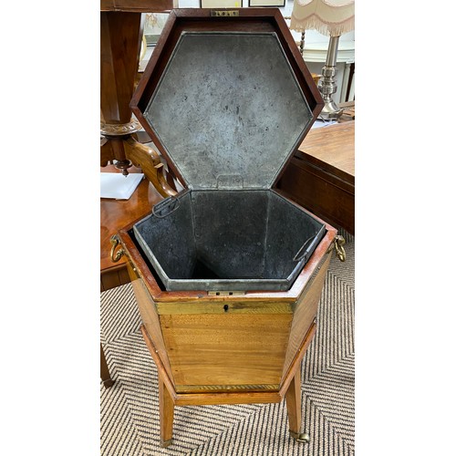 487 - 19th century hexagonal wine cooler with liner